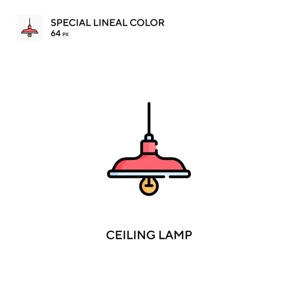 Ceiling Lamp Special Lineal Color Vector Icon Ceiling Lamp Icons — Stock Vector