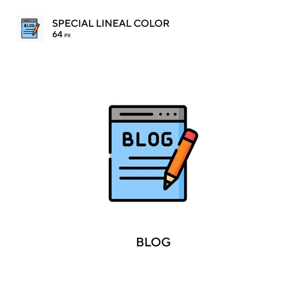 Blog Icona Speciale Vettoriale Colore Lineare Icone Del Blog Tuo — Vettoriale Stock