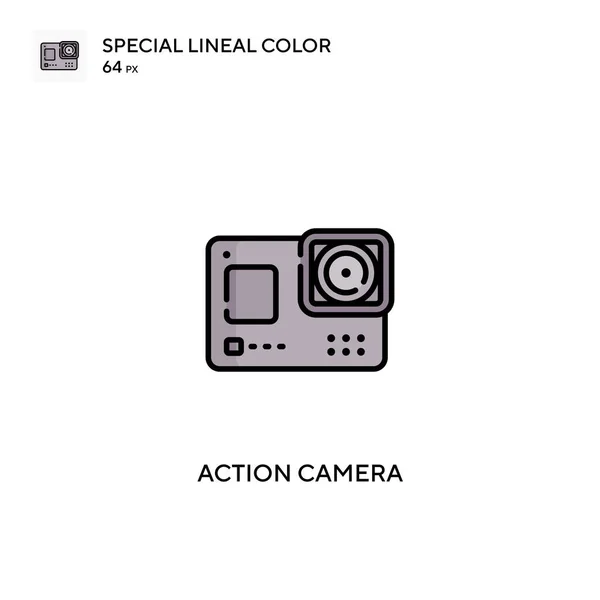 Câmera Ação Ícone Vetorial Cor Linear Especial Ícones Câmera Ação — Vetor de Stock
