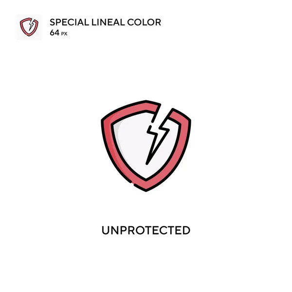 Desprotegido Icono Especial Vector Color Lineal Iconos Desprotegidos Para Proyecto — Vector de stock