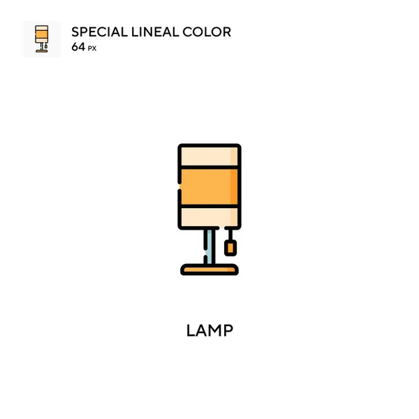 Lampe Icône Vectorielle Couleur Linéaire Spéciale Icônes Lampe Pour Votre — Image vectorielle