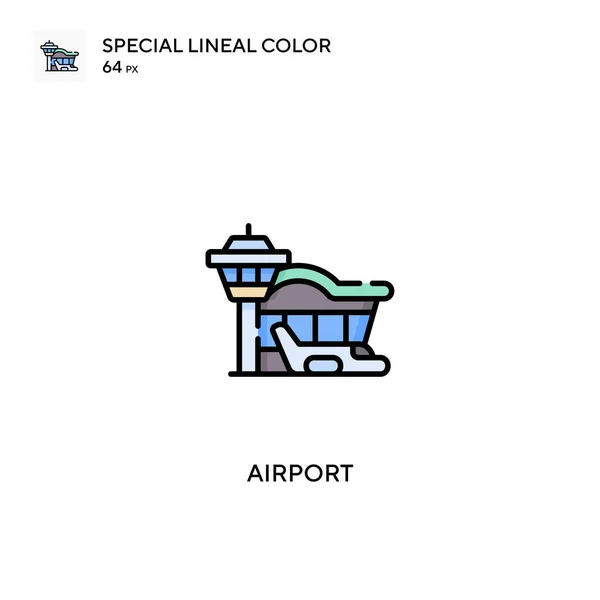 Repülőtér Különleges Lineáris Szín Vektor Ikon Repülőtéri Ikonok Üzleti Projektjéhez — Stock Vector