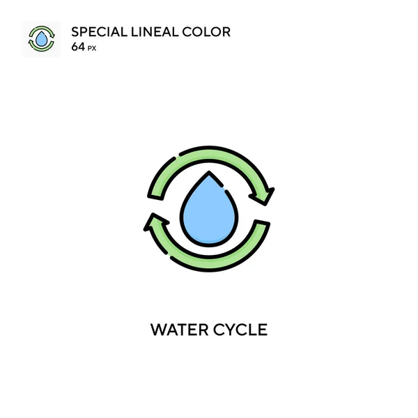 Ciclo Água Ícone Vetorial Cor Linear Especial Ícones Ciclo Água — Vetor de Stock