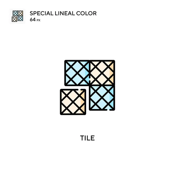 Tile Special Lineal Color Vector Icon 비즈니스 프로젝트용 아이콘 — 스톡 벡터