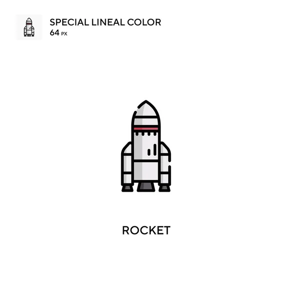 火箭特殊线形彩色矢量图标 为您的商业项目提供火箭图标 — 图库矢量图片