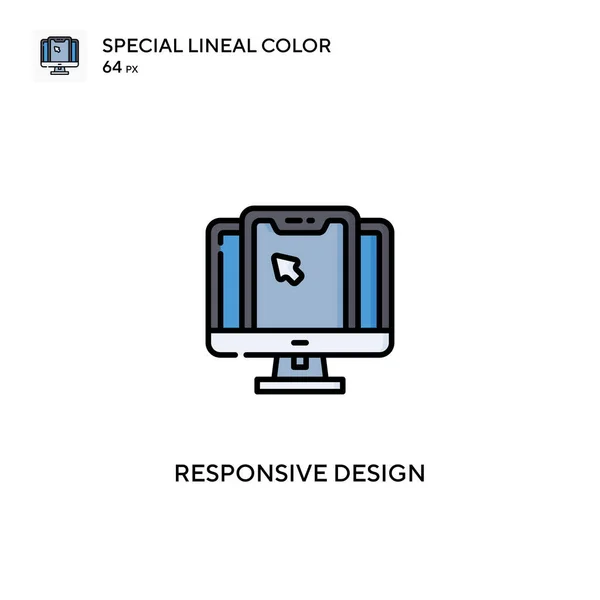 Diseño Sensible Icono Vector Color Lineal Especial Iconos Diseño Sensibles — Archivo Imágenes Vectoriales