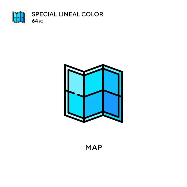Kaart Speciale Lijnkleur Vector Pictogram Kaart Pictogrammen Voor Business Project — Stockvector
