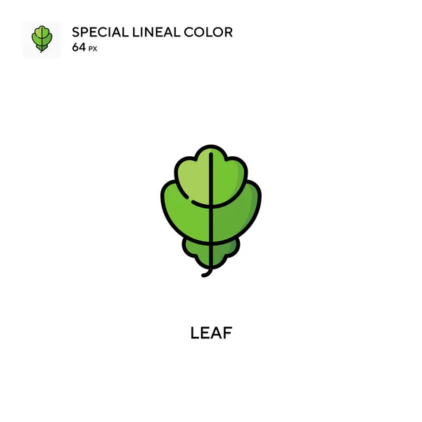 Leaf Special Lineal Color Vector Icon 비즈니스 프로젝트를 아이콘 — 스톡 벡터