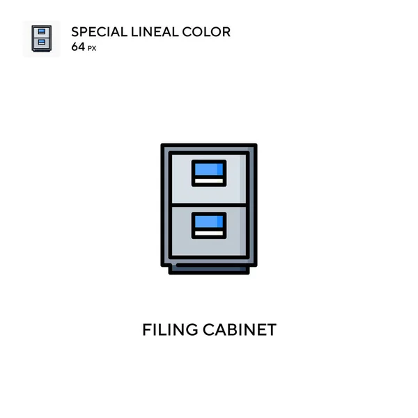 Filing Cabinet Speciale Lineal Color Vector Icoon Indienen Kabinet Pictogrammen — Stockvector