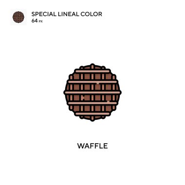 Waffle Özel doğrusal renk vektör simgesi. İş projeniz için gözleme simgeleri