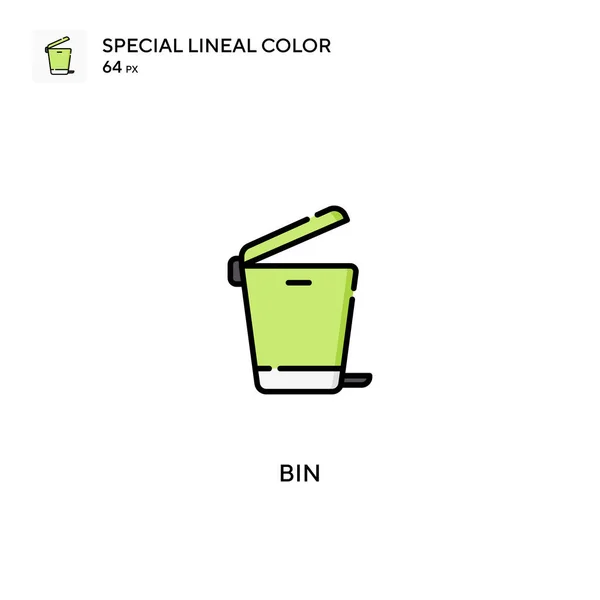 Bin Icono Especial Vector Color Lineal Iconos Papelera Para Proyecto — Archivo Imágenes Vectoriales