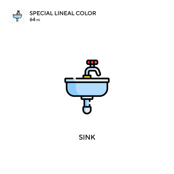 Sink Special Lineal Color Vector Icon 비즈니스 프로젝트용 아이콘을 스크랩하기 — 스톡 벡터