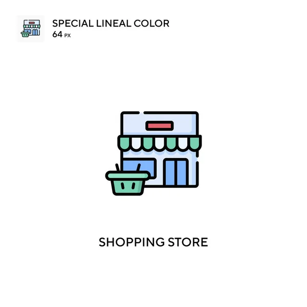 Shopping Store Spezielle Lineare Farbvektorsymbol Shopping Shop Symbole Für Ihr — Stockvektor