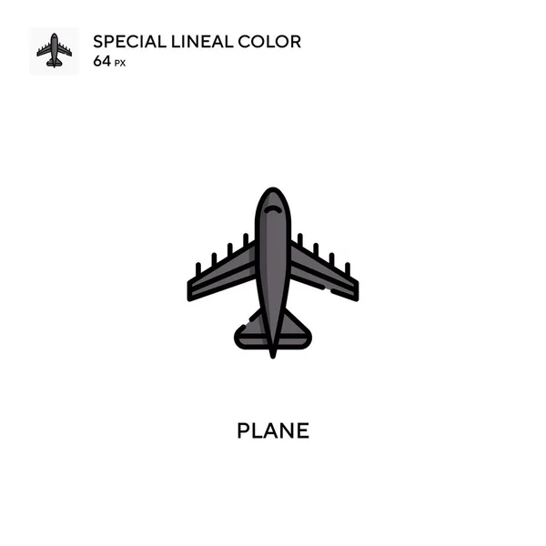 Vliegtuig Speciale Lijnkleur Vector Pictogram Vliegtuig Pictogrammen Voor Business Project — Stockvector
