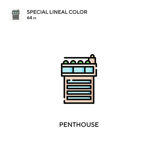 Penthouse Spezielles Lineares Farbvektorsymbol Penthouse Symbole Für Ihr Geschäftsprojekt — Stockvektor