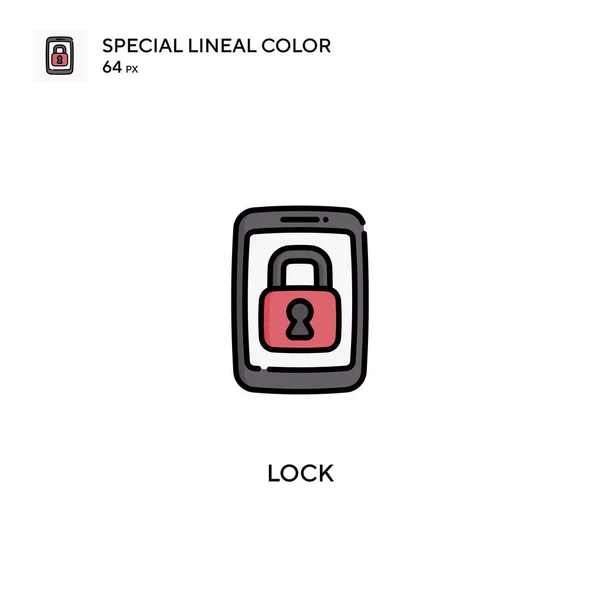 Zár Speciális Lineáris Szín Vektor Ikon Lock Ikonok Üzleti Projektjéhez — Stock Vector