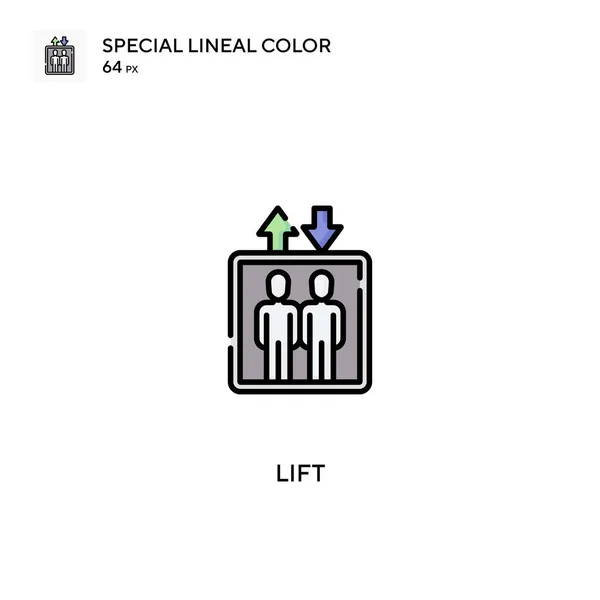 Soulevez Icône Vectorielle Couleur Linéaire Spéciale Ascenseur Icônes Pour Votre — Image vectorielle