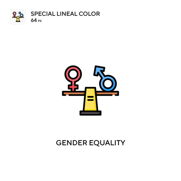 Gender Equality Special Lineal Color Vector Icon Gender Equality Icons — Stock Vector