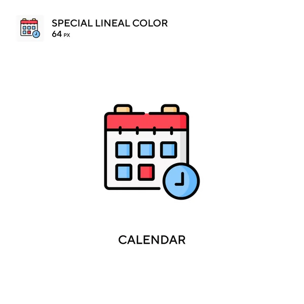 カレンダー特殊線型カラーベクトルアイコン ビジネスプロジェクトのカレンダーアイコン — ストックベクタ
