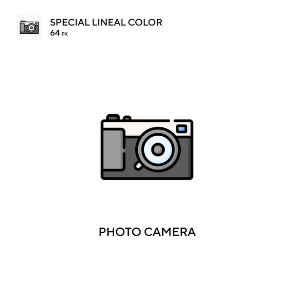 Photo Camera Special Lineal Color Vector Icon Photo Camera Icons — Stock Vector