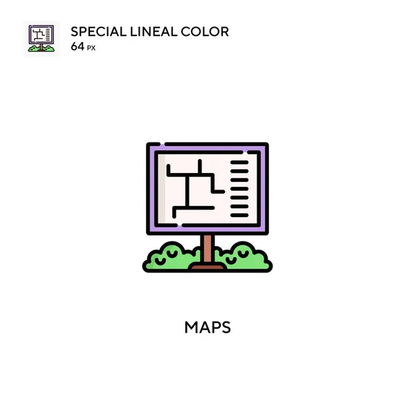 Mapas Ícone Vetorial Cor Linear Especial Mapas Ícones Para Seu —  Vetores de Stock