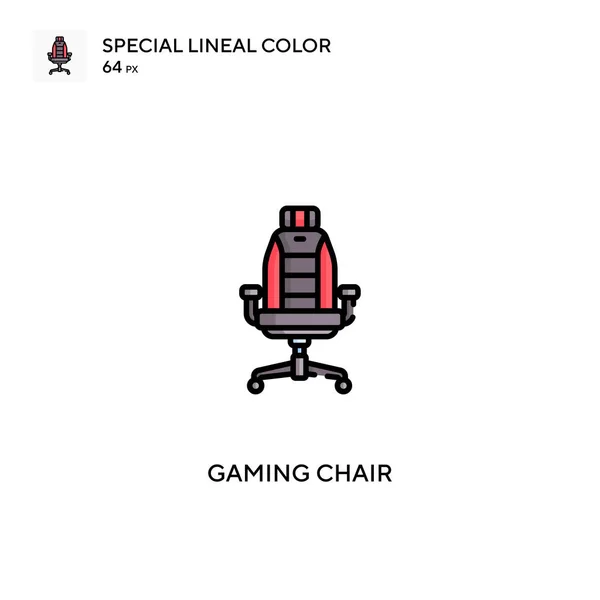 Gaming Stoel Speciale Lineal Kleur Vector Icoon Gaming Stoel Pictogrammen — Stockvector