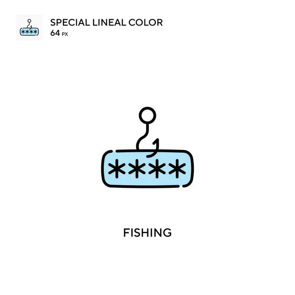 Pesca Especial Icono Vector Color Lineal Iconos Pesca Para Proyecto — Vector de stock