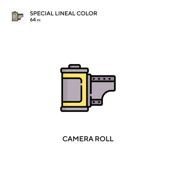 Rollo Cámara Icono Especial Vector Color Lineal Iconos Rollo Cámara — Vector de stock