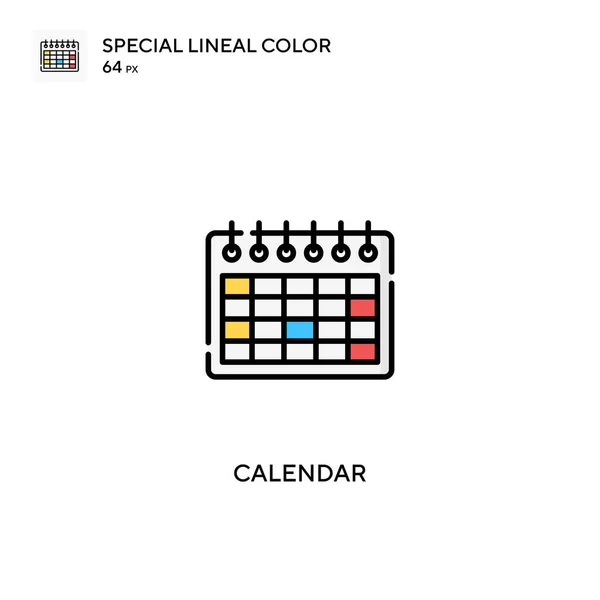Calendario Icono Especial Vector Color Lineal Iconos Calendario Para Proyecto — Vector de stock