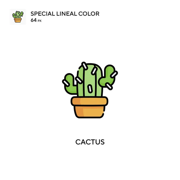 Cactus Ícone Vetorial Cores Linear Especial Ícones Cacto Para Seu — Vetor de Stock