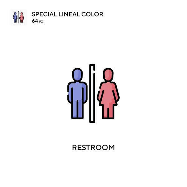Restroom Speciální Lineární Barevný Vektor Ikony Ikony Toalet Pro Váš — Stockový vektor