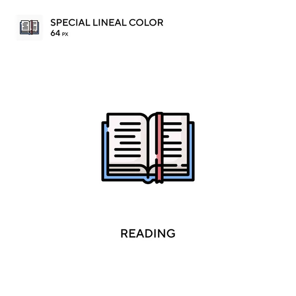 Het Lezen Van Speciale Lijnkleur Vector Pictogram Iconen Lezen Voor — Stockvector