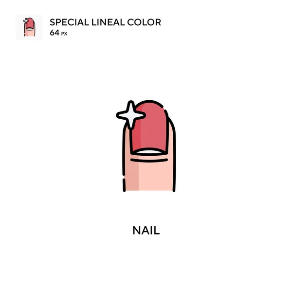 Ongle Icône Vectorielle Couleur Linéaire Spéciale Icônes Ongles Pour Votre — Image vectorielle