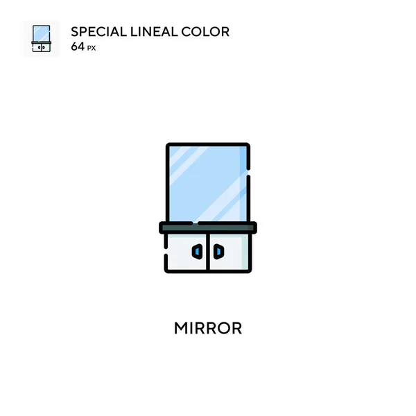 Miroir Icône Vectorielle Couleur Linéaire Spéciale Icônes Miroir Pour Votre — Image vectorielle
