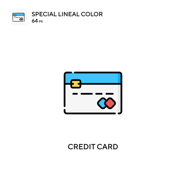 Kreditkarte Spezielles Lineares Farbvektorsymbol Kreditkartensymbole Für Ihr Geschäftsprojekt — Stockvektor