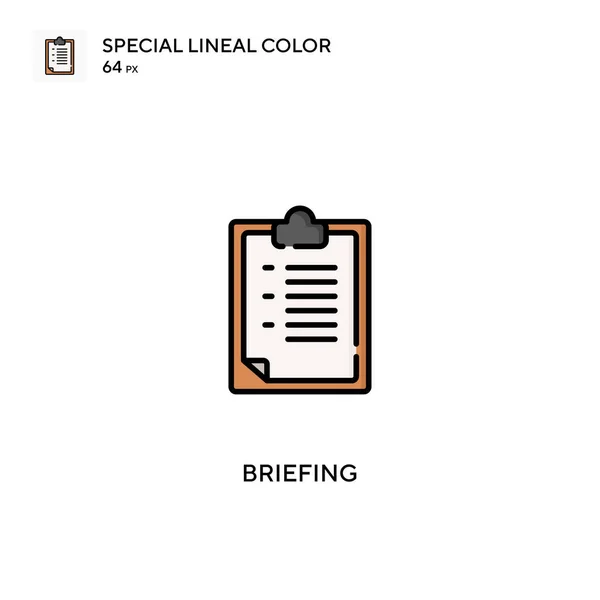 Briefing Special Linjal Färg Vektor Ikon Informera Ikoner För Ditt — Stock vektor