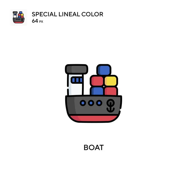 Teknenin Özel Doğrusal Renk Vektör Simgesi Projeniz Için Tekne Simgeleri — Stok Vektör