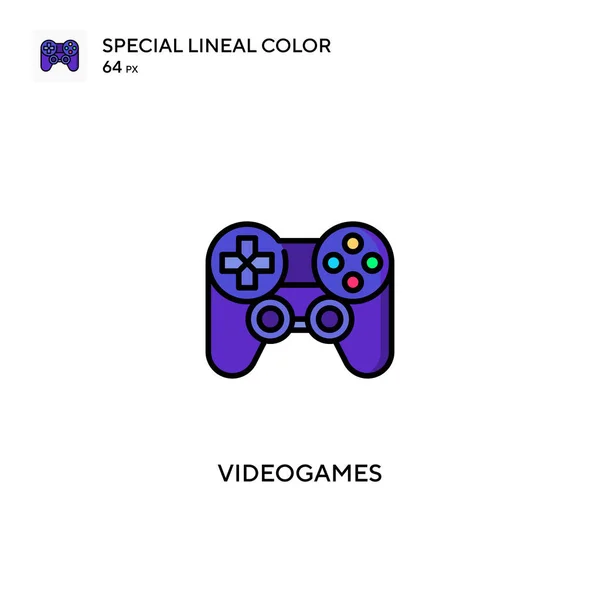 Videogame Speciale Icona Vettoriale Colori Lineari Icone Dei Videogiochi Tuo — Vettoriale Stock
