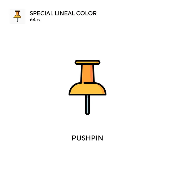 Pushpin Ícone Vetorial Cor Linear Especial Ícones Pushpin Para Seu — Vetor de Stock