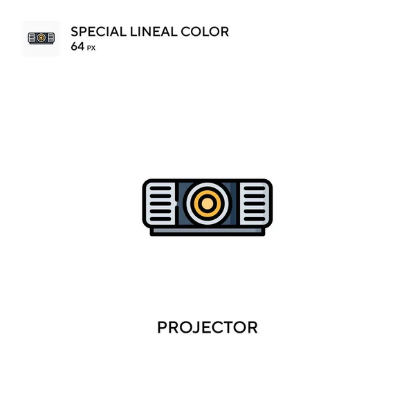 Proyector Icono Especial Vector Color Lineal Iconos Del Proyector Para — Vector de stock