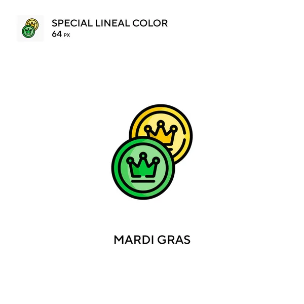 Mardi Gras Special Lineal Color Vector Icon Mardi Gras Icons — Stock Vector