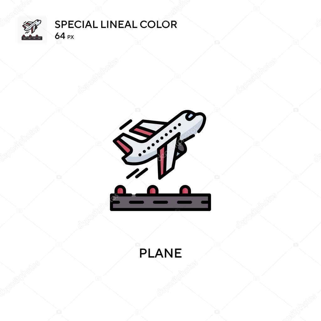 Plane Special lineal color vector icon. Plane icons for your business project