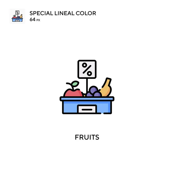 Owoce Specjalna Ikona Wektora Koloru Linii Ikony Owoców Dla Twojego — Wektor stockowy