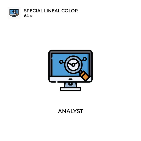 Analyst Special Lineal Color Vector Icon 비즈니스 프로젝트에 아이콘 — 스톡 벡터