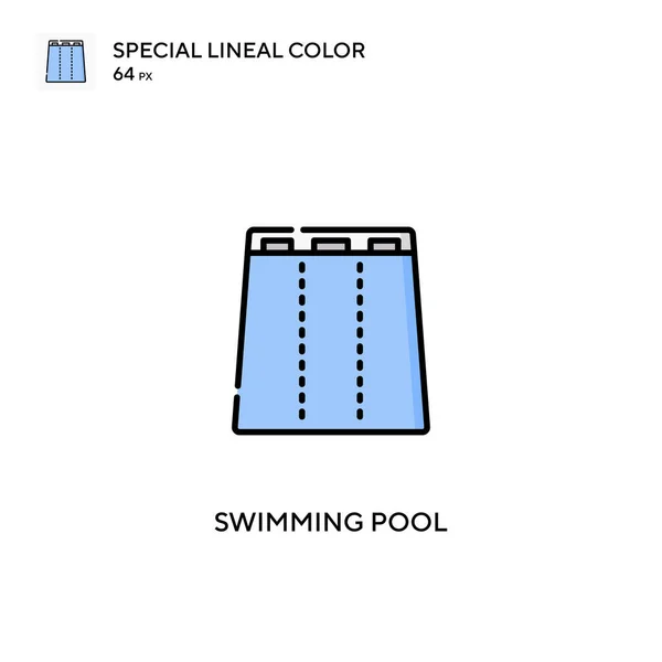 游泳池特殊线型彩色矢量图标 为您的商业项目设计游泳池图标 — 图库矢量图片