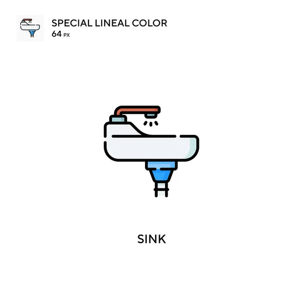 Sink Special Lineal Χρώμα Διάνυσμα Εικονίδιο Εικονίδια Νεροχύτη Για Την — Διανυσματικό Αρχείο