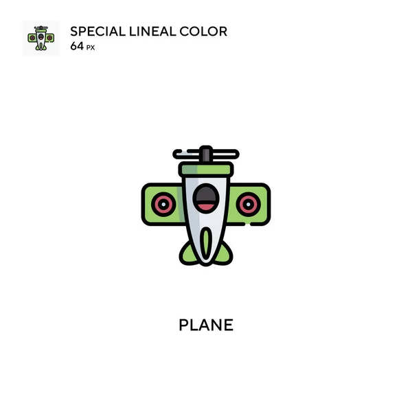 Plano Especial Icono Vector Color Lineal Iconos Avión Para Proyecto — Vector de stock