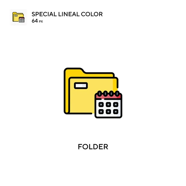 Carpeta Icono Especial Vector Color Lineal Iconos Carpetas Para Proyecto — Archivo Imágenes Vectoriales