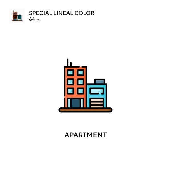 Apartamento Especial Icono Vector Color Lineal Iconos Apartamento Para Proyecto — Vector de stock