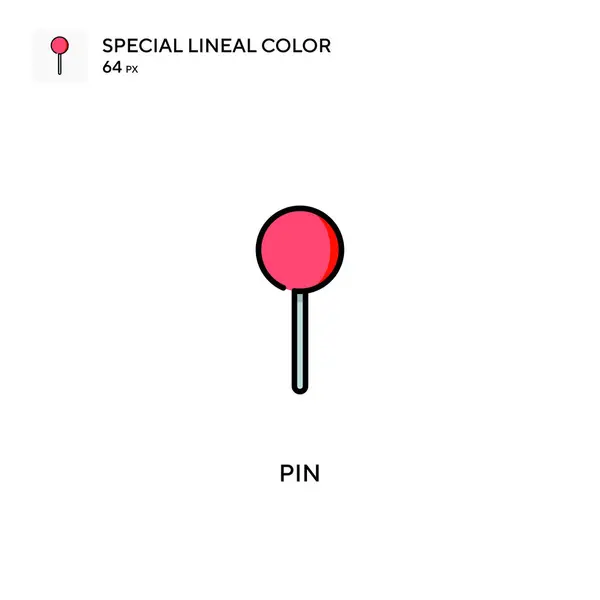 Pin Icono Especial Vector Color Lineal Iconos Pin Para Proyecto — Archivo Imágenes Vectoriales